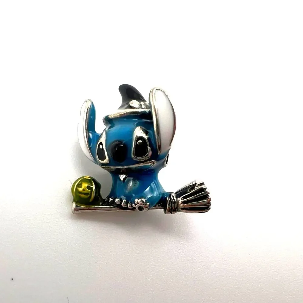 NEW Halloween Stitch Witch on a Broom Charm for European Bracelet